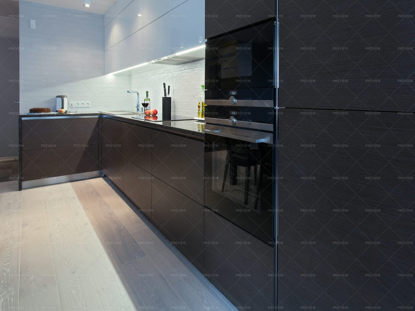 Dark Cabinets In Kitchen: Stock Photos