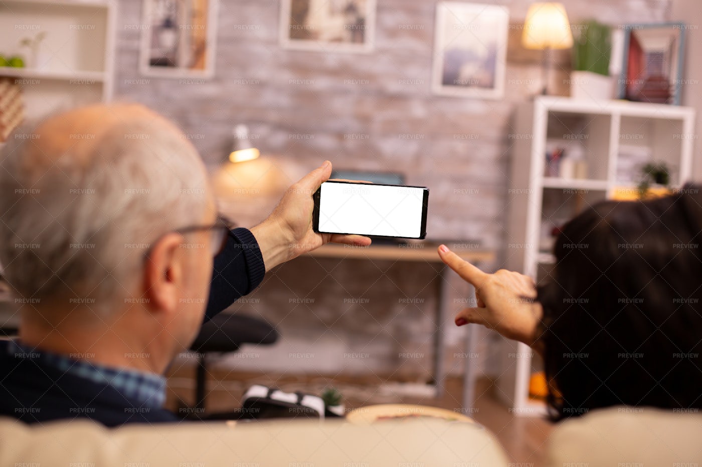 Back View Of Elderly Couple: Stock Photos