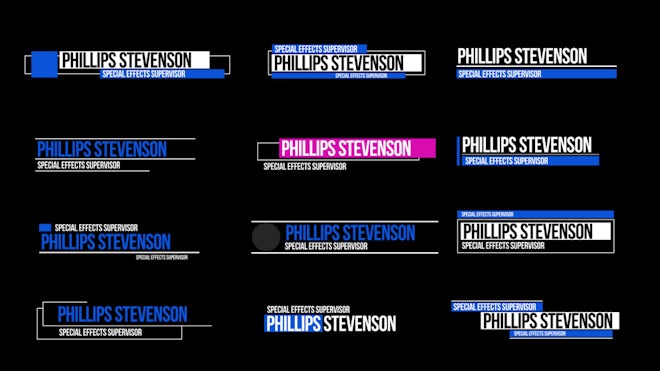 Glitch Lower Thirds Freebies template preview