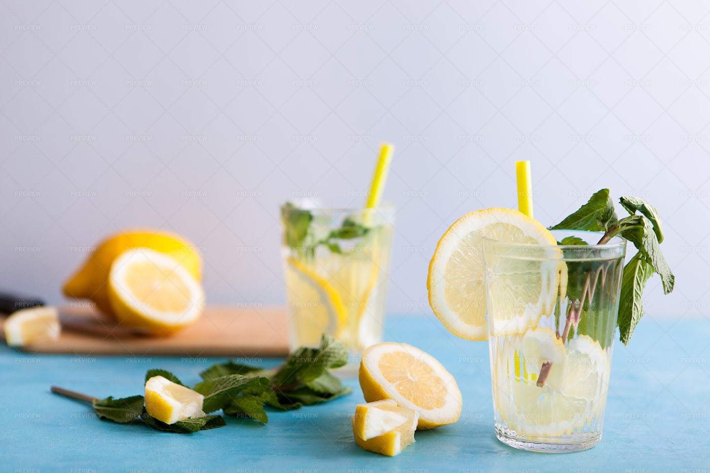 Two Glasses With Lemonade: Stock Photos