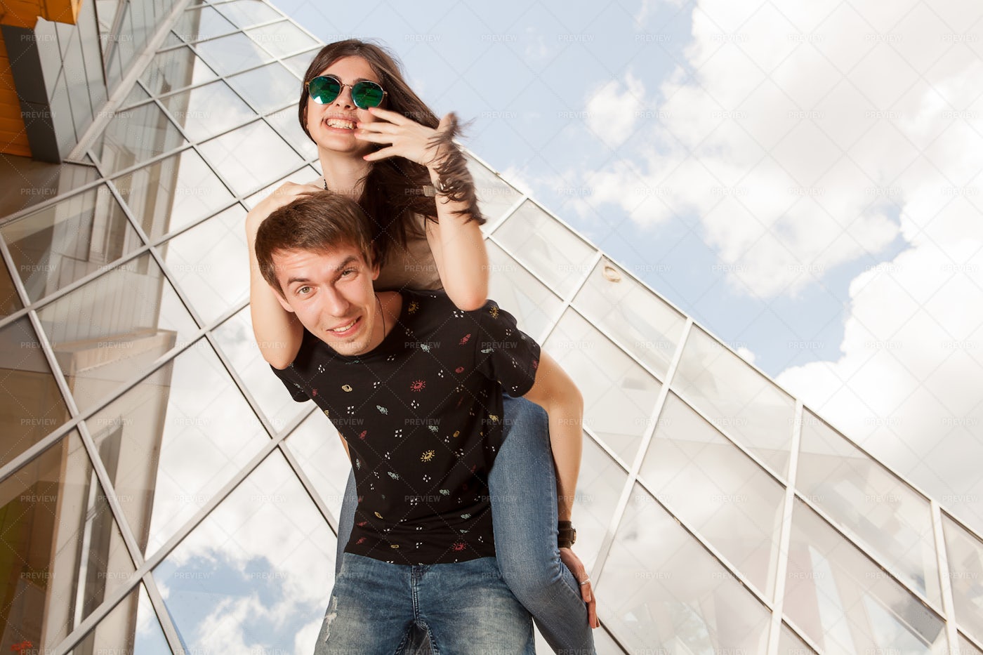 A Young Beautiful Couple Posing: Stock Photos