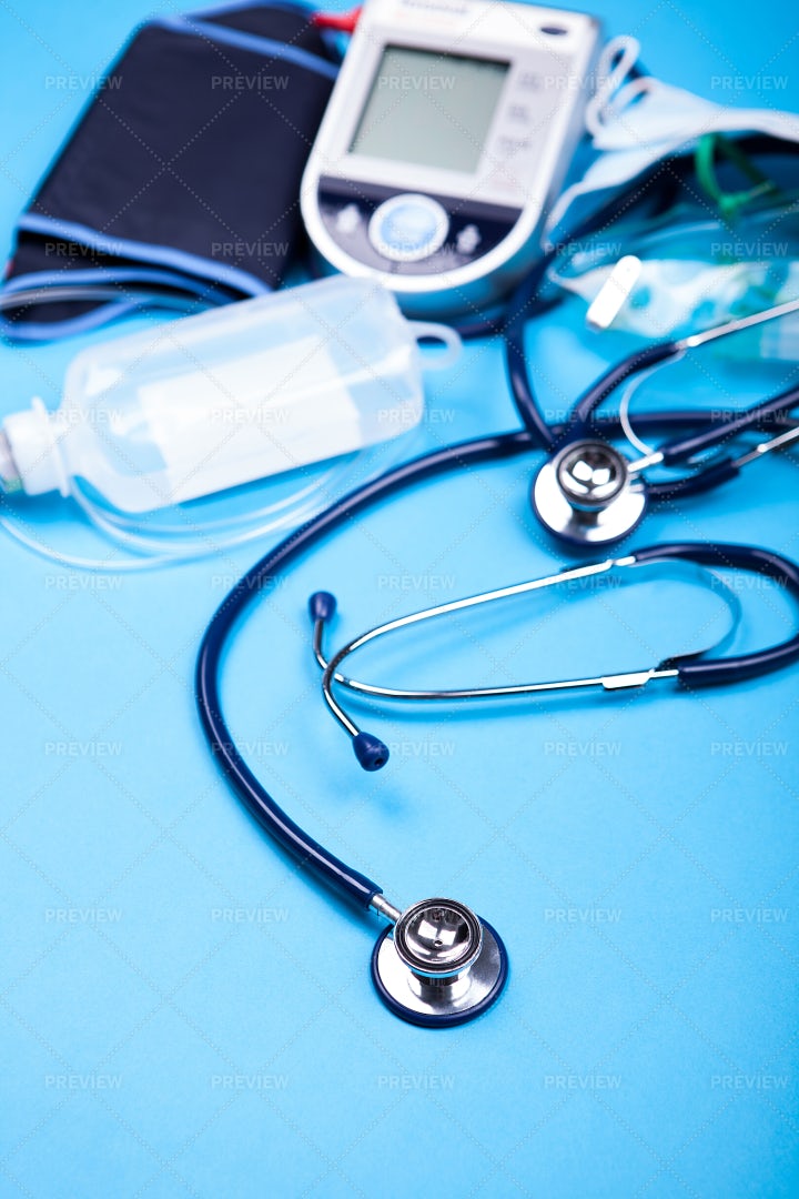 Medical Equipment With A Stethoscope: Stock Photos