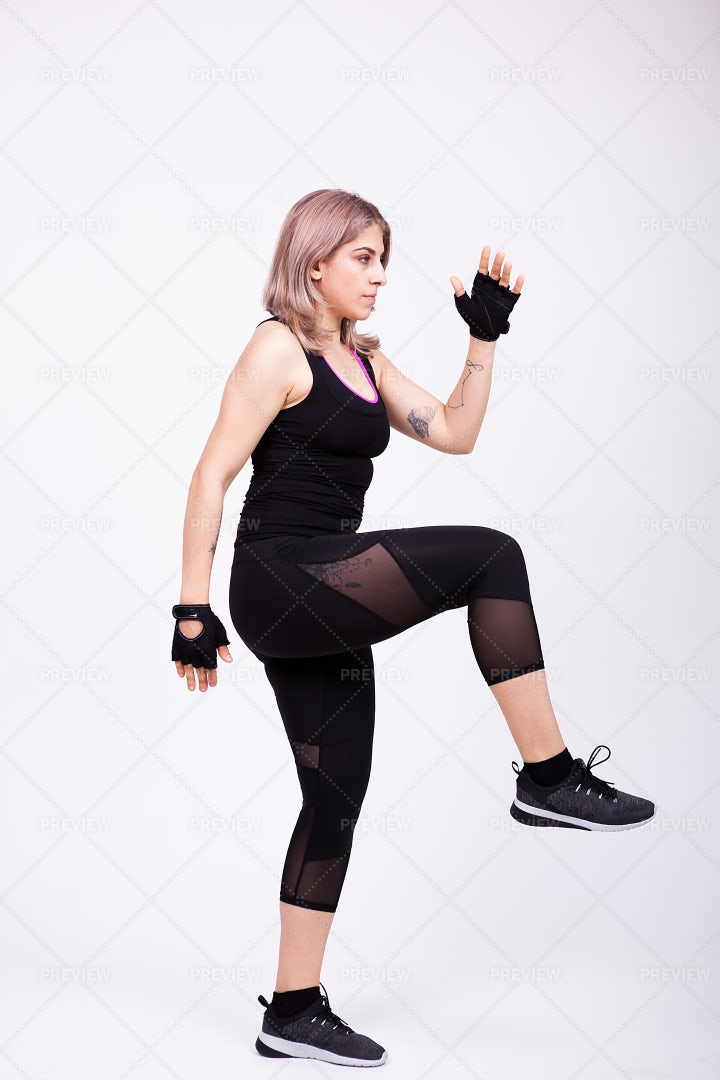 Exercising On White Background: Stock Photos