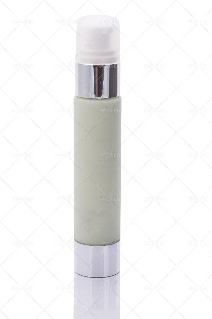 Green Cosmetic Bottle: Stock Photos