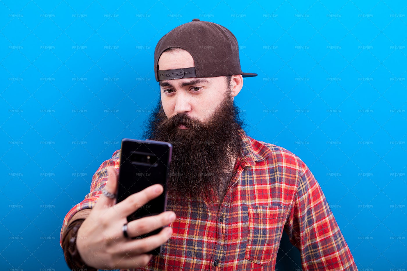 Isolated Man Taking A Selfie: Stock Photos