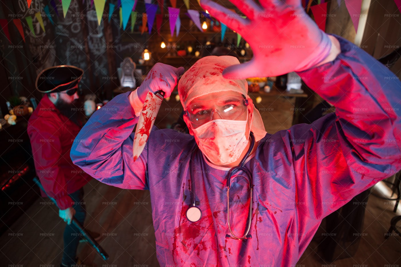 Costume Party With Friends: Stock Photos