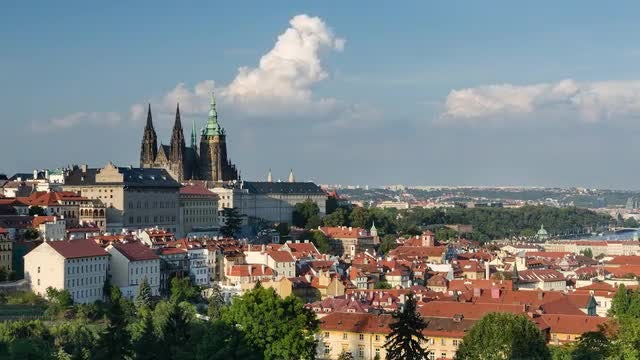 4K Prague Castle Timelapse: Stock Video