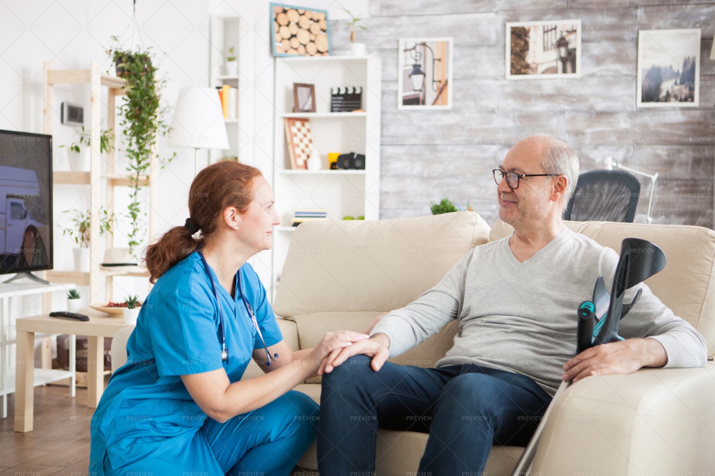 Taking Care Of Happy Patient: Stock Photos