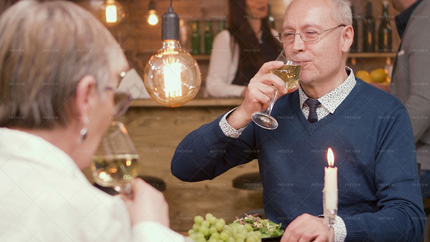 Older Couple On Romantic Date: Stock Photos