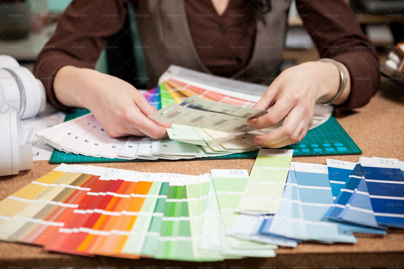 Architect With Color Pallets: Stock Photos