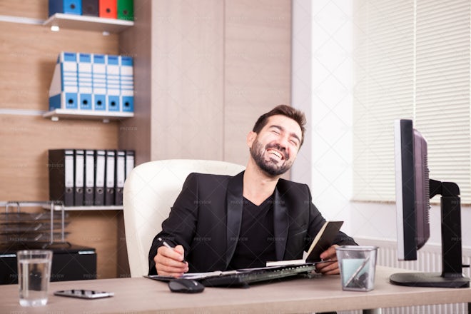 Happy Office Worker - Stock Photos | Motion Array