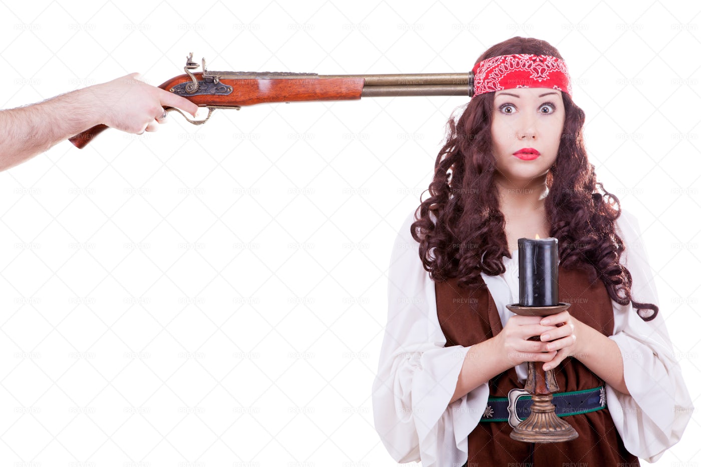 Pirate With Musket At Head: Stock Photos