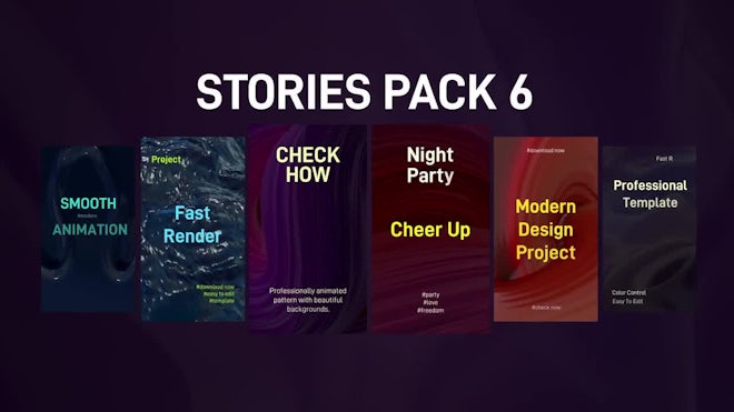 Stories Pack 6: Waves Freebies template preview
