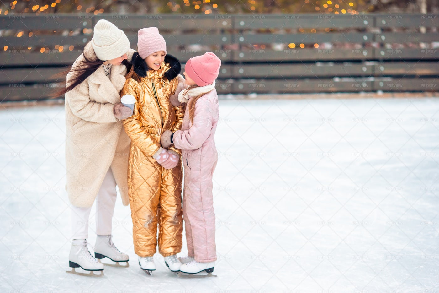 Family On An Ice-Rink: Stock Photos