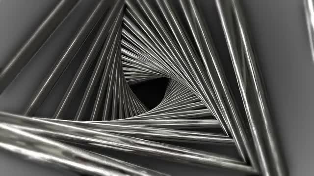 Metal Triangle Spiral: Stock Motion Graphics