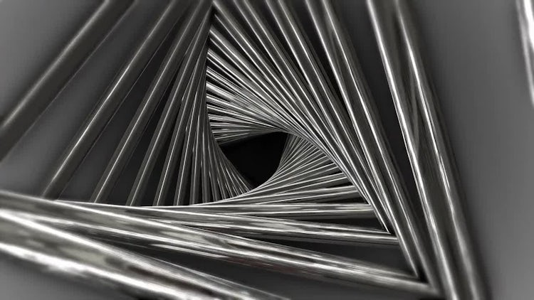 Metal Triangle Spiral: Stock Motion Graphics