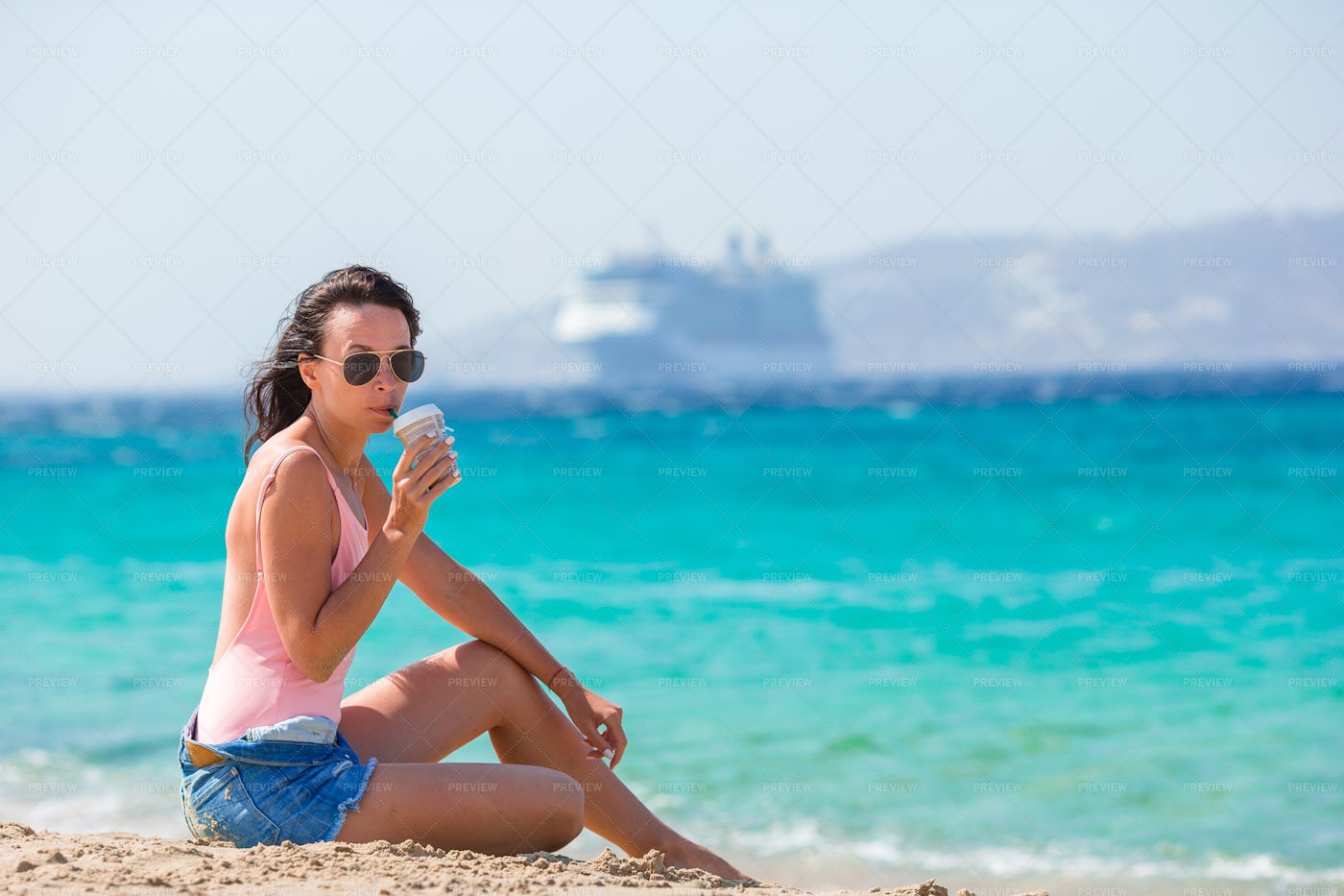 Coffee On The Beach: Stock Photos