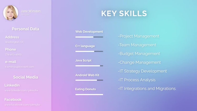 Minimal Visual Resume: After Effects Templates