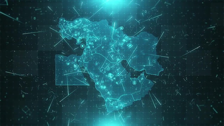 Middle East Map Population: Stock Motion Graphics