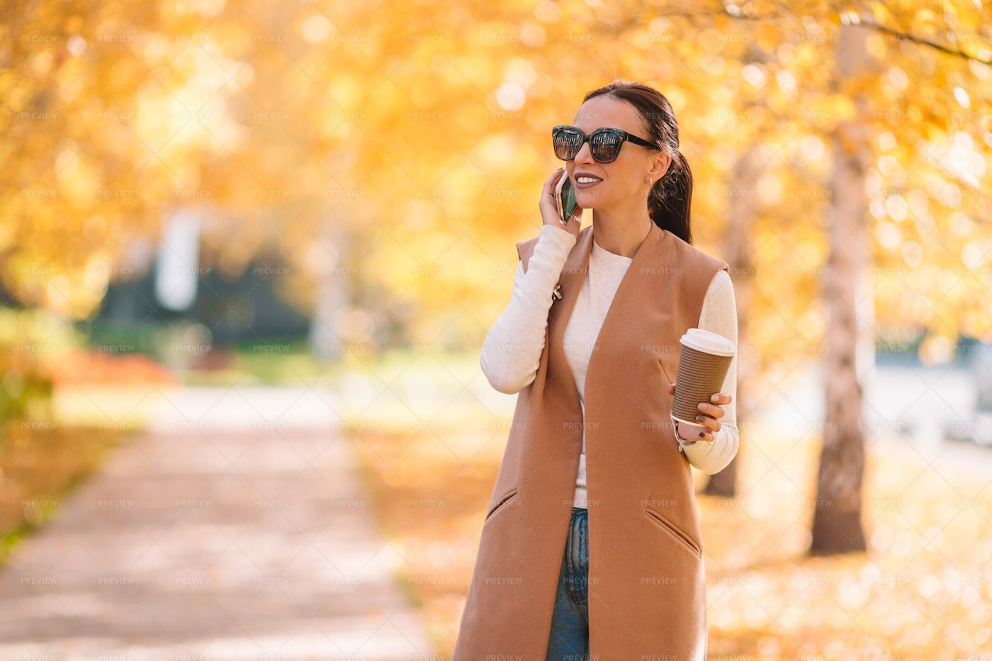 Autumn Phone Call: Stock Photos