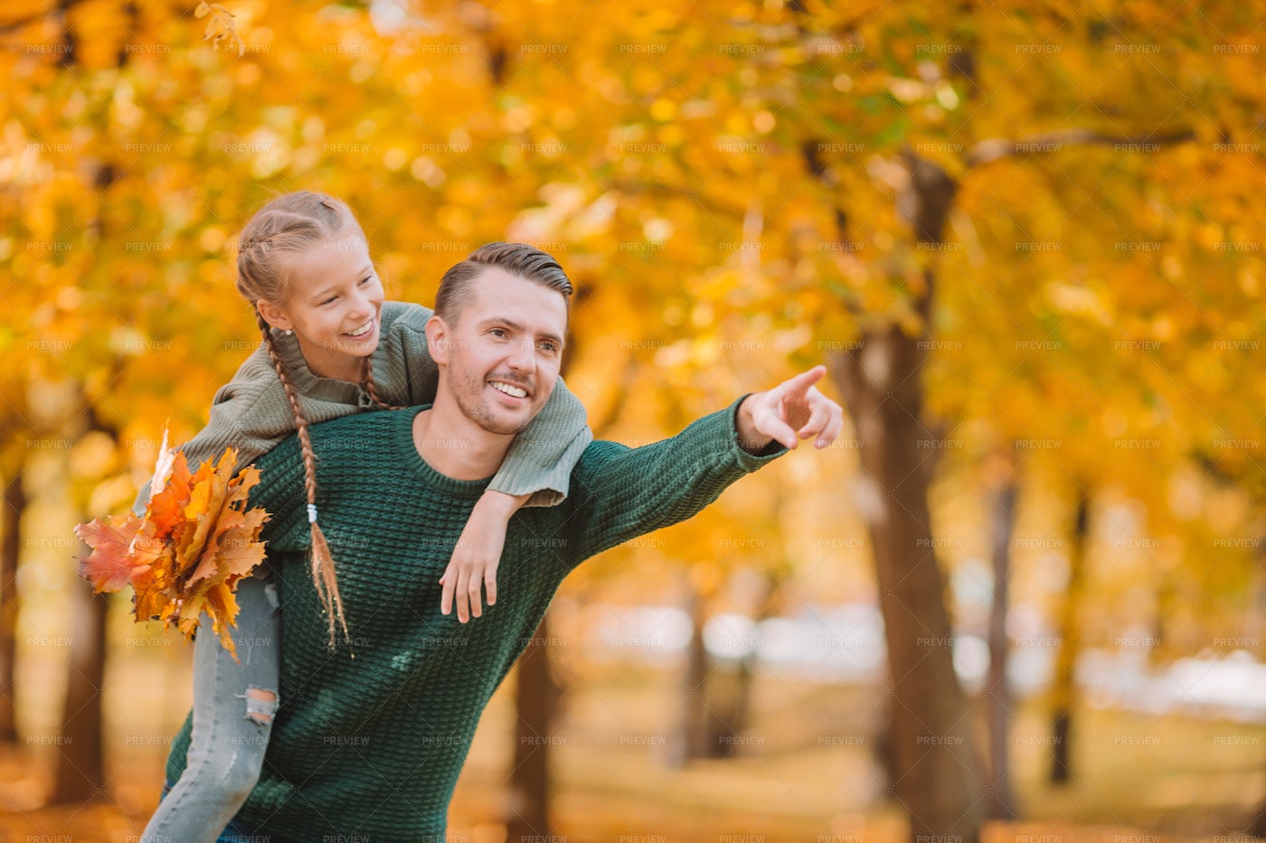 Pointing Across The Park: Stock Photos