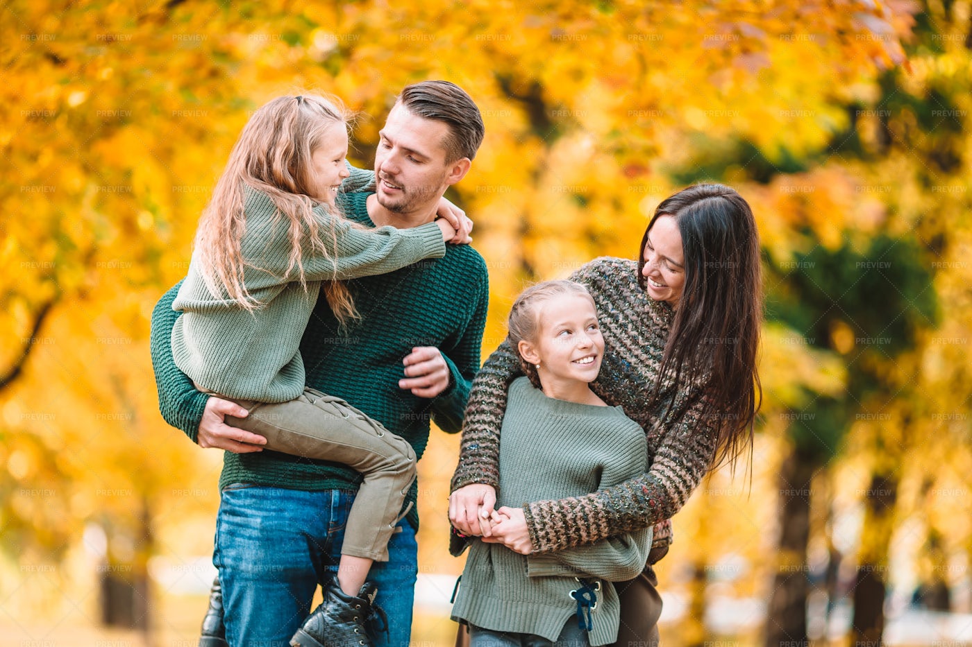 Family During Autumn: Stock Photos