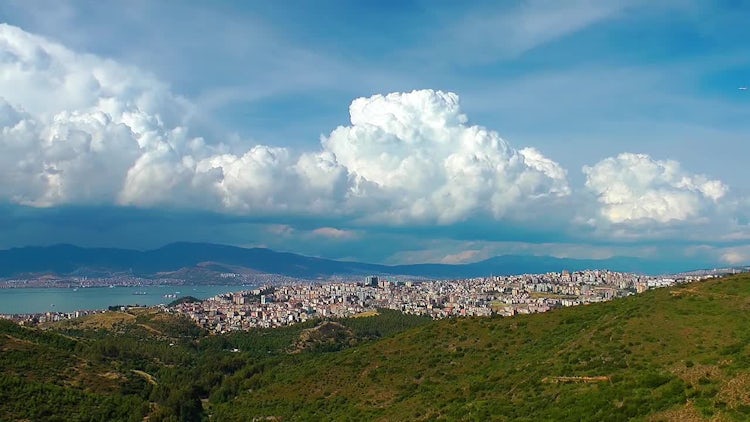Cityscape Izmir Turkey and Clouds: Stock Video