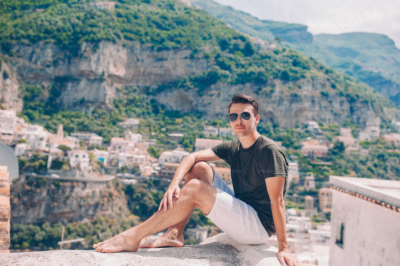 Tourist On The Roof: Stock Photos