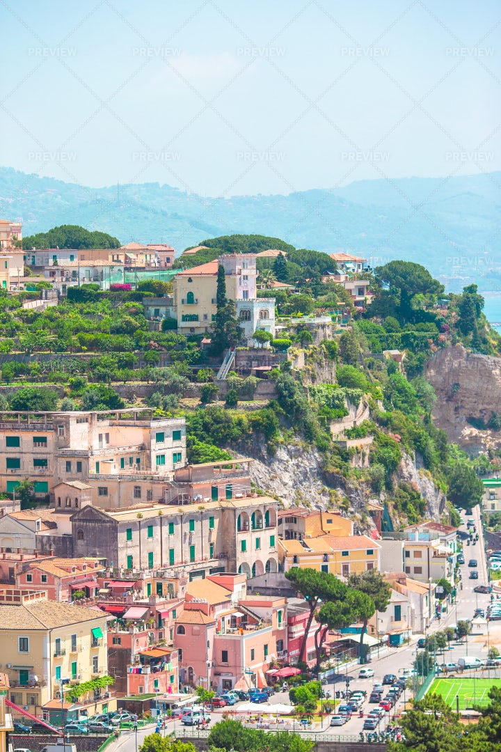 View Of The Town Of Positano: Stock Photos