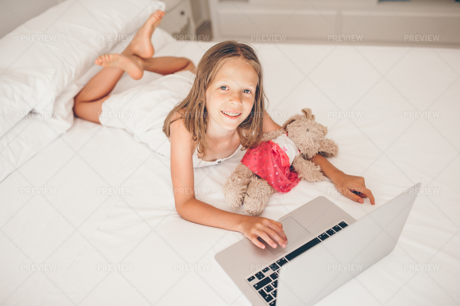 Girl Using Laptop Stock Photos Motion Array