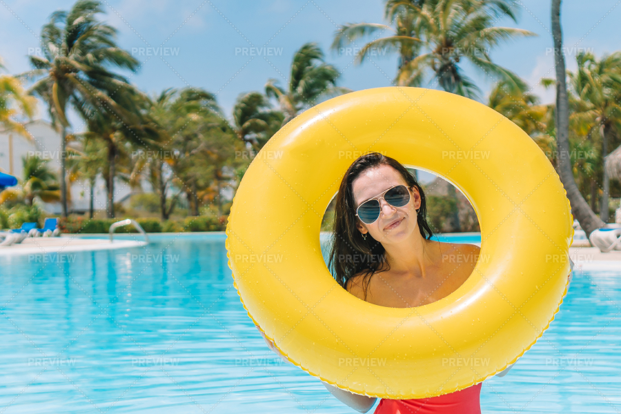 Yellow Pool Float - Stock Photos | Motion Array