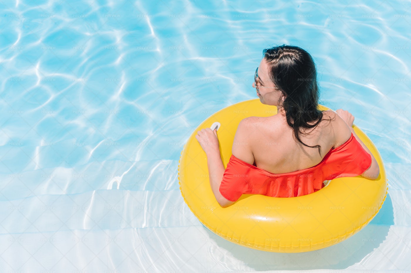 Woman In Rubber Ring: Stock Photos