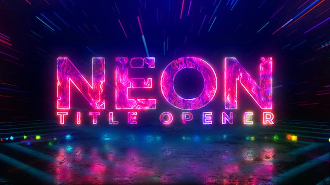 Neon Title Opener Freebies template preview