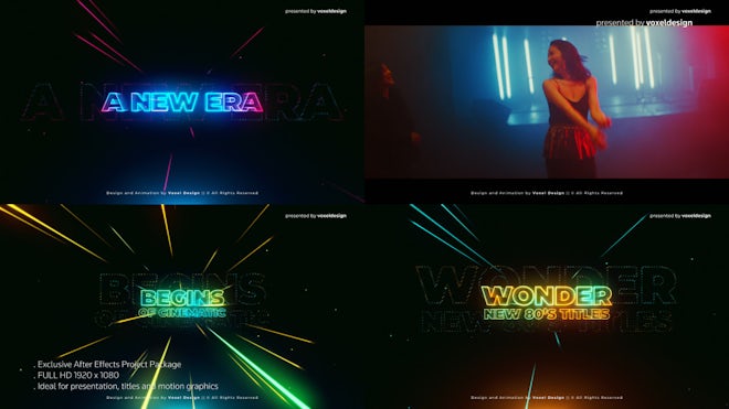 Wonder 80's Cinematic Title Freebies template preview