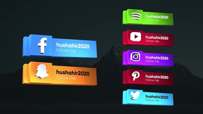 Social Media 3D Lower Thirds V3 Freebies template preview