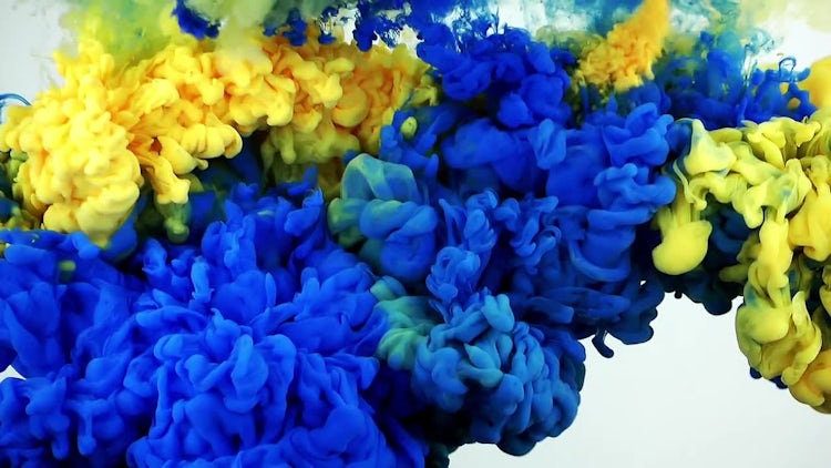 Abstract Ink Blue and Yellow: Stock Video