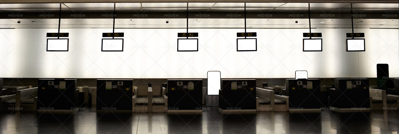 Empty Airport Check-In: Stock Photos