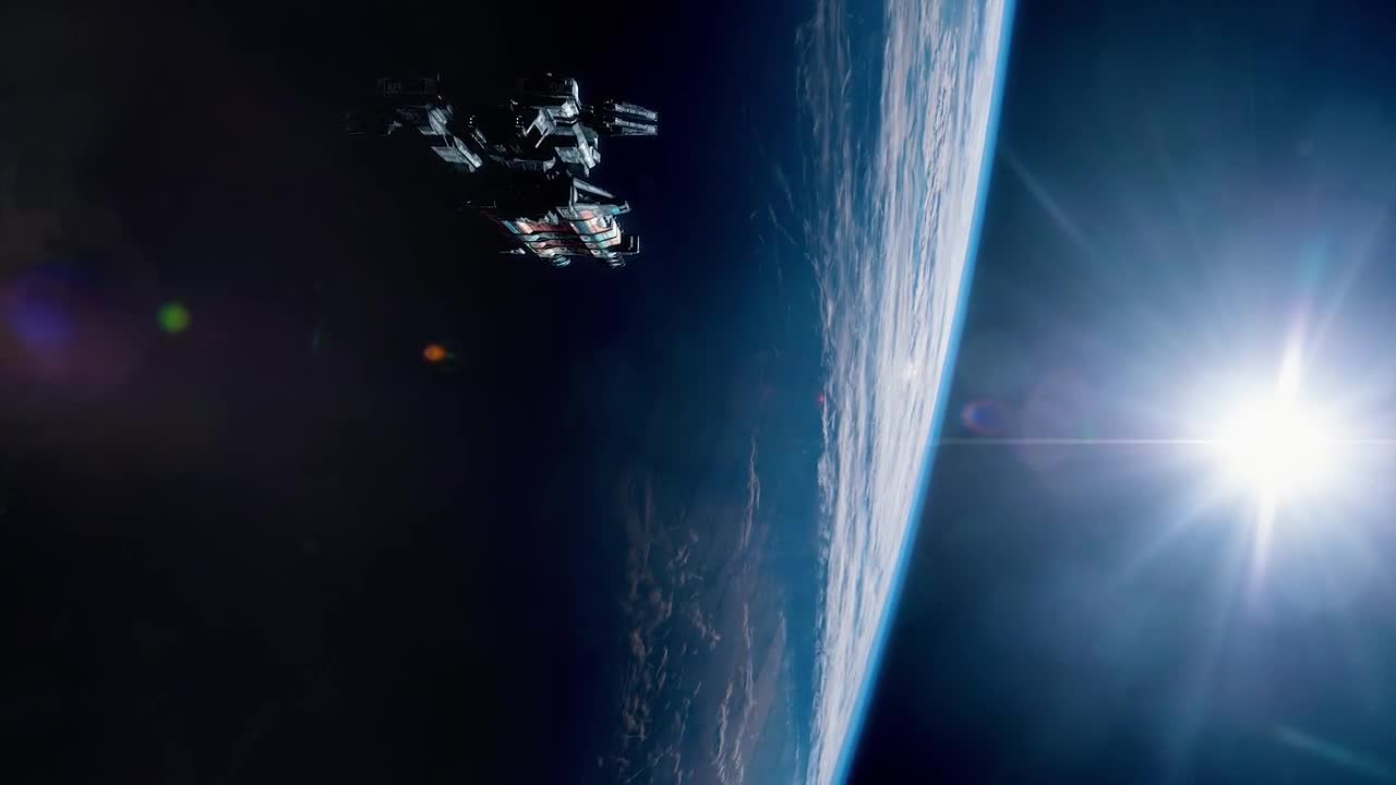 Spaceship Approaching Earth - Stock Motion Graphics | Motion Array