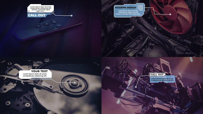 Cyber Glitch Callouts Freebies template preview