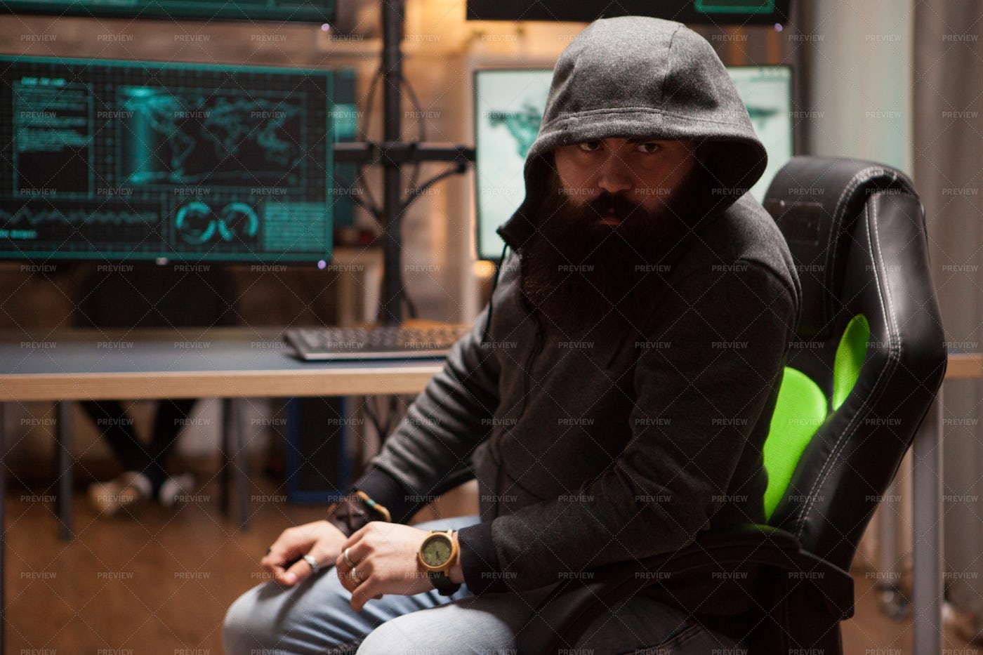 Hackers With A Hood: Stock Photos