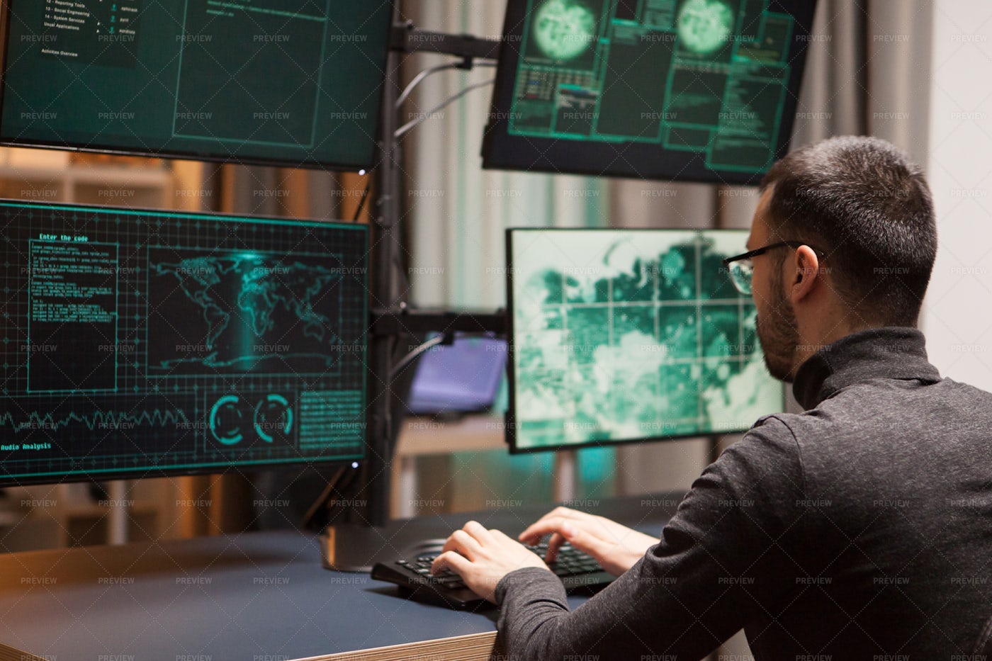 Young Hacker With Glasses: Stock Photos