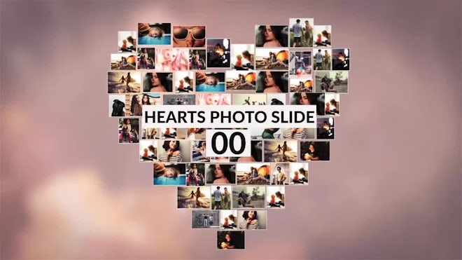 Hearts Photo Slide Freebies template preview