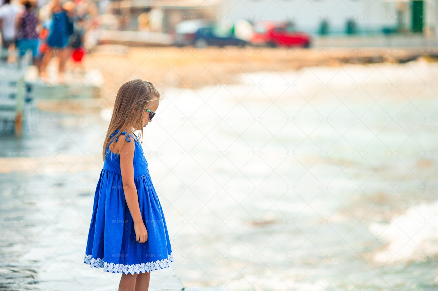 Girl At The Little Venice Seashore: Stock Photos