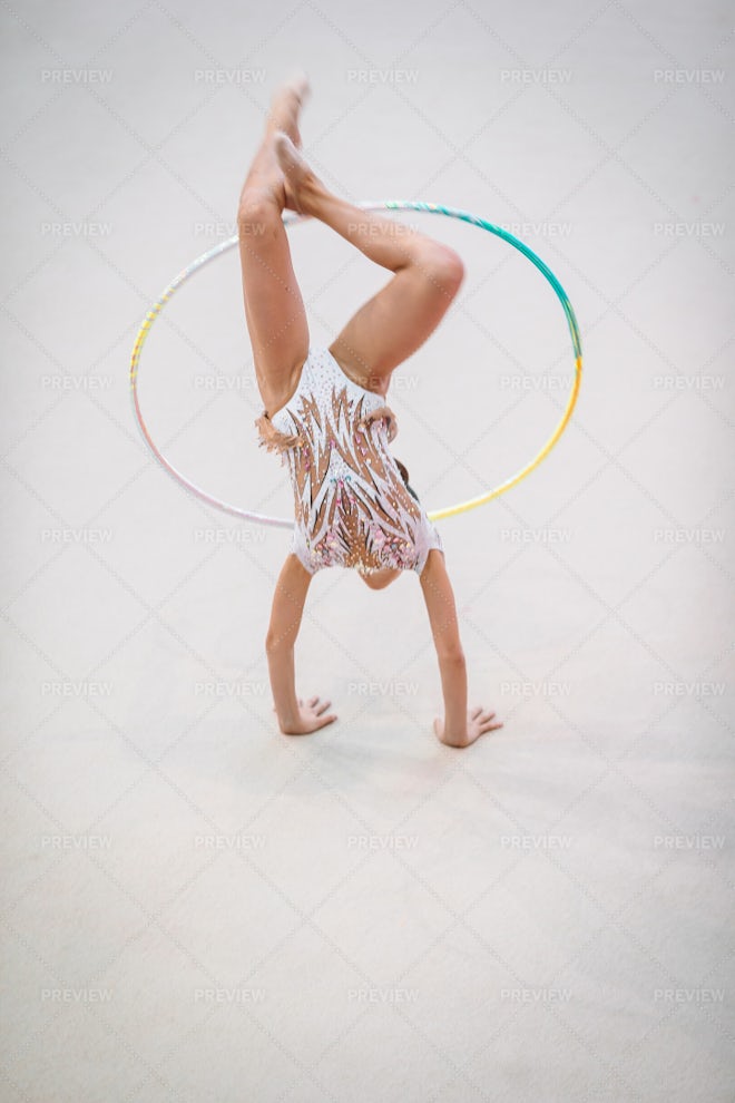 Gymnast Girl Stretching - Stock Photos