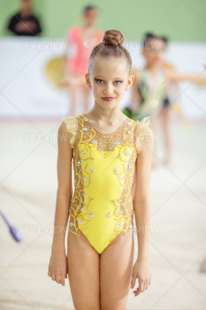 Gymnast Girl Stretching - Stock Photos