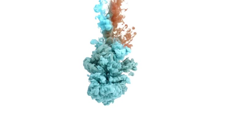 Blue And Orange Ink In Water: Stock Video