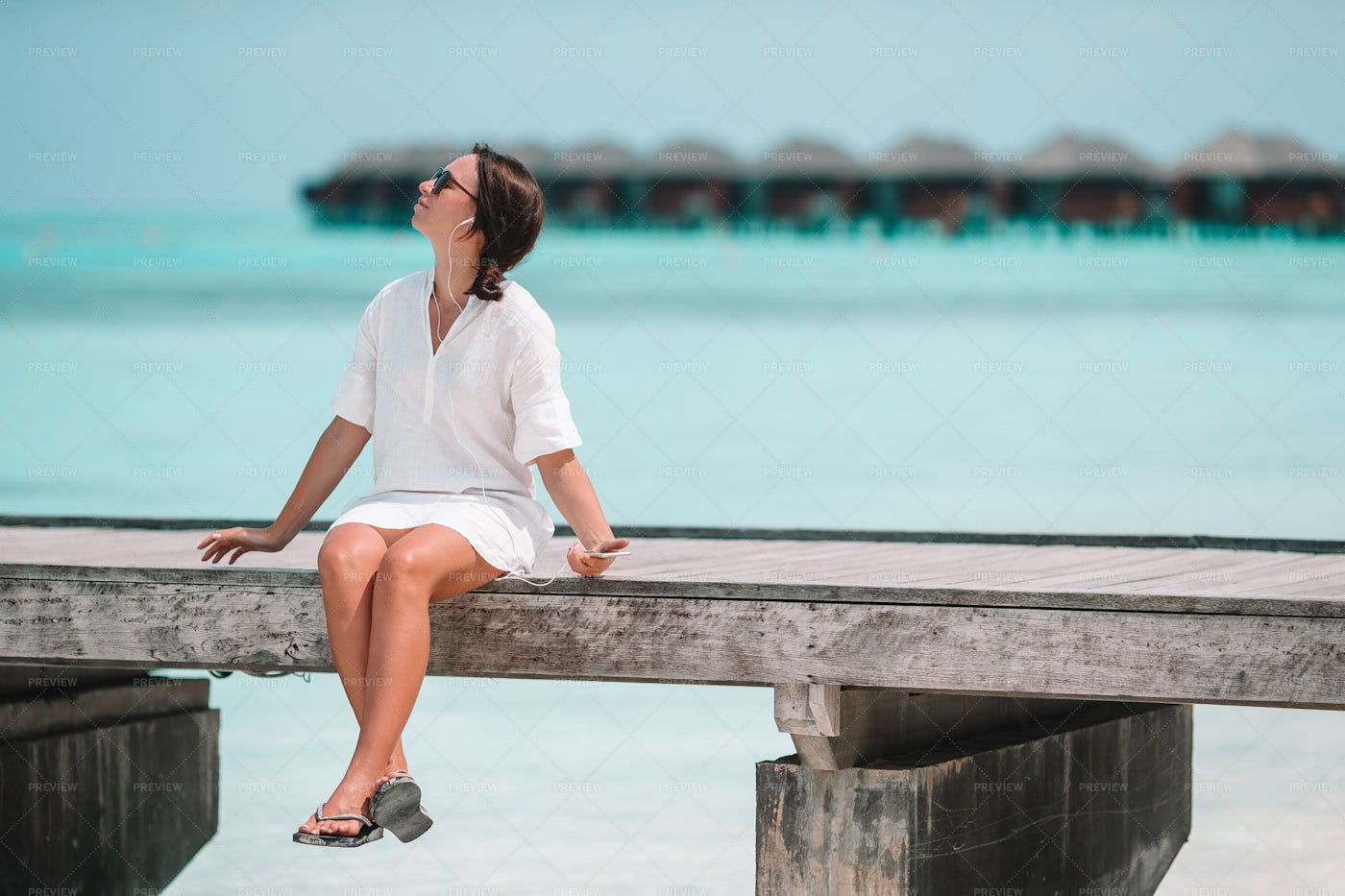 Woman On The Pier: Stock Photos