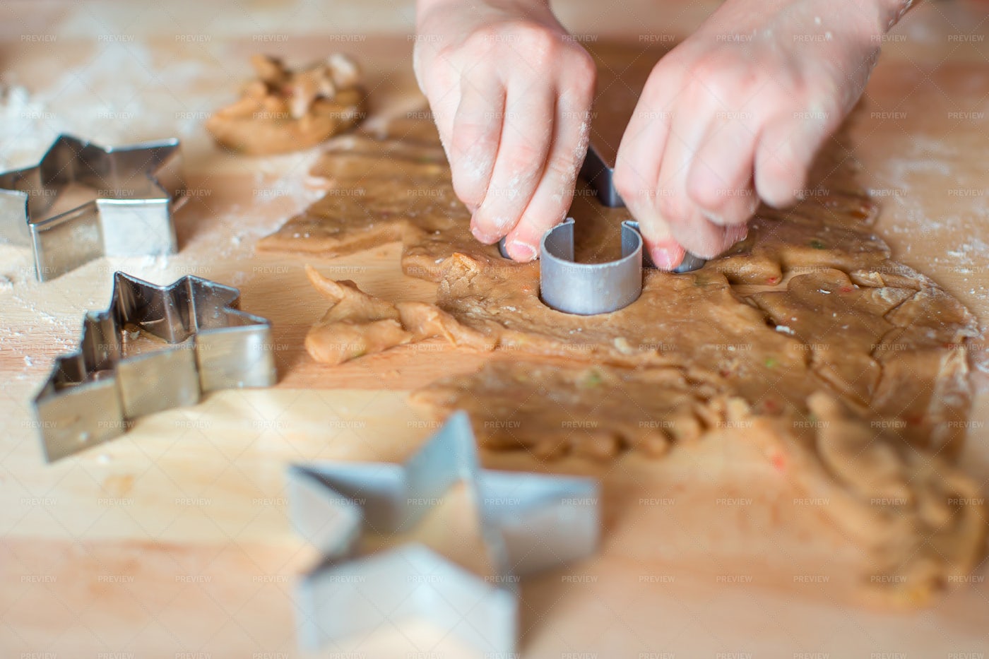 Closeup Dough For Gingerbread Cookies: Stock Photos