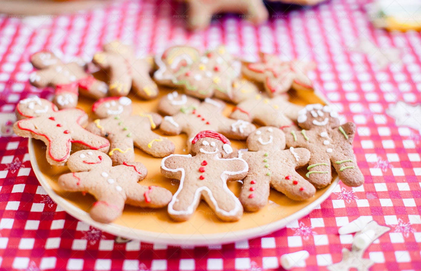 Decorated Gingerbread Cookies: Stock Photos