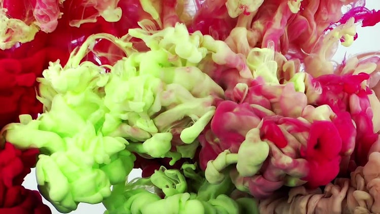 Abstract Ink Red and Green: Stock Video
